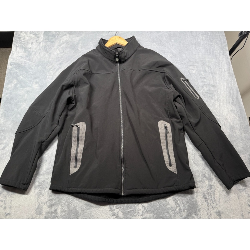 North End Soft Shell Oreilly's Jacket Mens XL Black Fleece Bonded 88138
